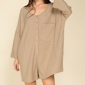 Grade&Gather Romper (Short Sleeve) Sz M Beige